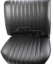 Fabric seat cover for frontseat, black leather.