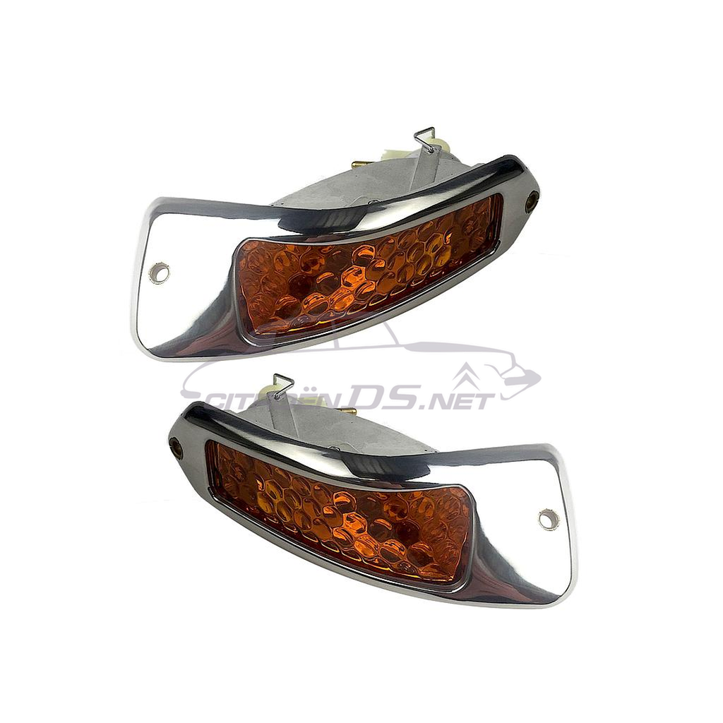 Chrome framed indicator orange, front, pair, 1955-1967