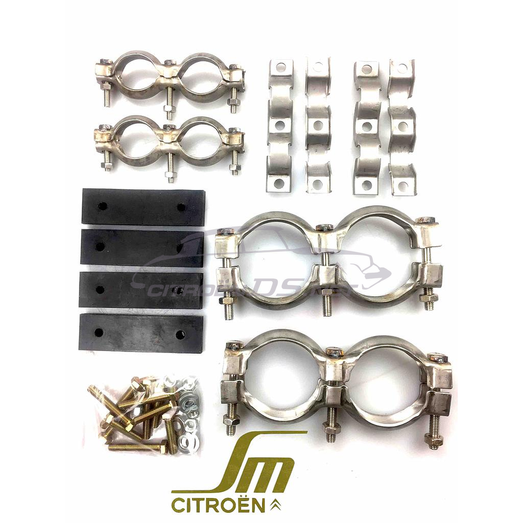 Exhaust mounting kit, complete for Citroën SM, stainless steel