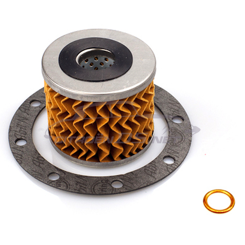 Oil filter incl. filter plate gasket and drain screw gasket (copper)