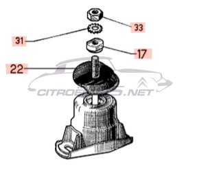 Fixation kit + heatshield for right side engine mount