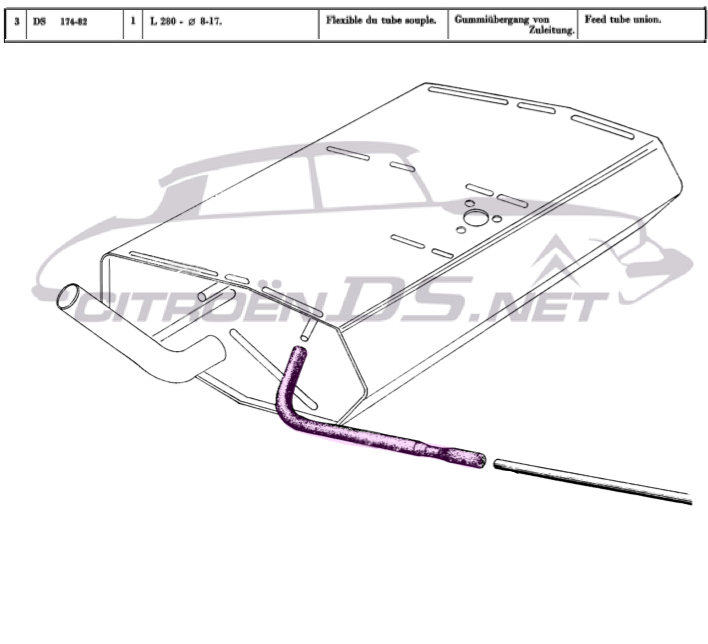 Fuel tank connection tube, n.o.s.