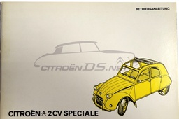 [918297] Betriebsanleitung   Citroen 2CV Speciale, ORIGINAL, die deutsche Ausgabe